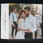Modern Elegant Romantic Wedding Photo Album White Binder<br><div class="desc">Elegant, stylish, romantic wedding day binder or photo album in a modern minimalist design style with your names, wedding date and heart and a flourish swirl frame. Personalize and add your photo and custom text for a unique one of a kind design for your special day. Keep your most precious...</div>