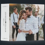 Modern Elegant Romantic Wedding Photo Album White Binder<br><div class="desc">Elegant, stylish, romantic wedding day binder or photo album in a modern minimalist design style with your names, wedding date and heart and a flourish swirl frame. Personalize and add your photo and custom text for a unique one of a kind design for your special day. Keep your most precious...</div>