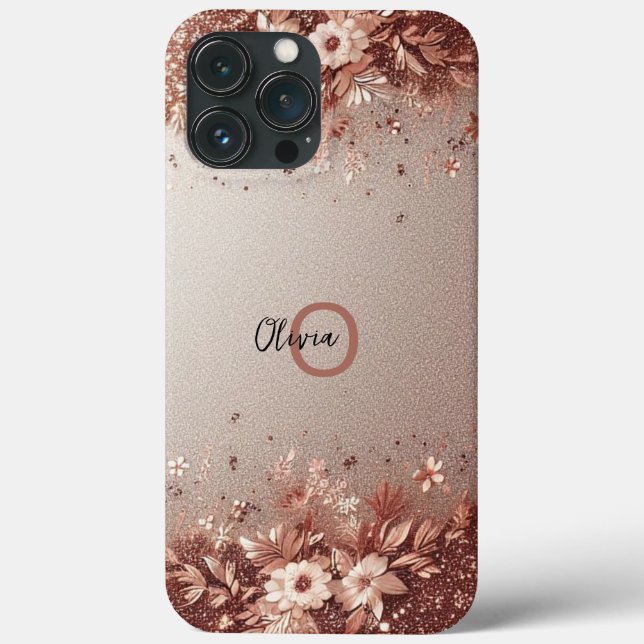 Modern elegant rose gold and florals10 Case-Mate iPhone case (Back)