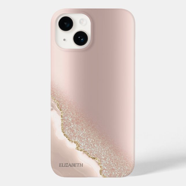 Modern Elegant Rose Gold Glitter Marble   Case-Mate iPhone Case (Back)