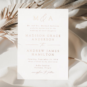 Modern Elegant Rose Gold Monogram Wedding