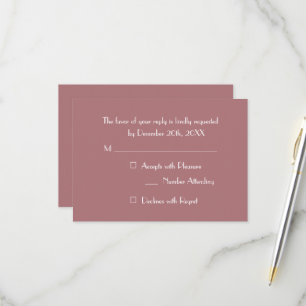 Modern Elegant Rose Party RSVP Invitation Card