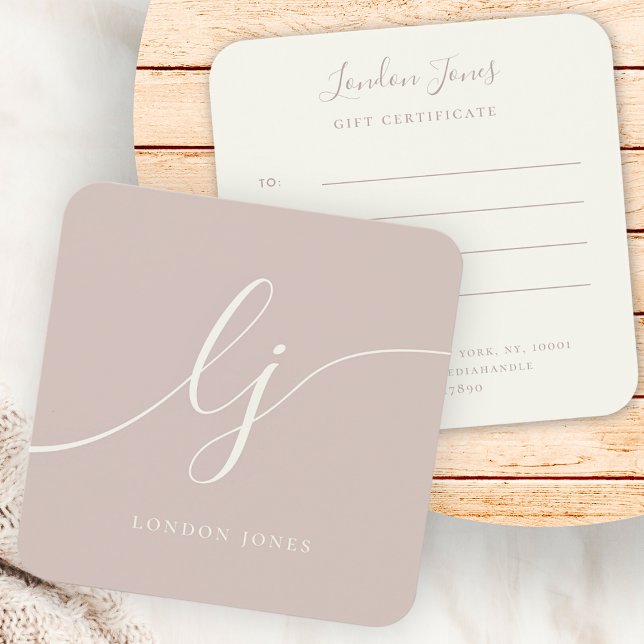 Modern Elegant Rose Pink Ivory Gift Certificate (Creator Uploaded)