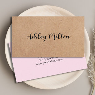 Modern Elegant Rose PRINTED Kraft Paper Consultant Business Card