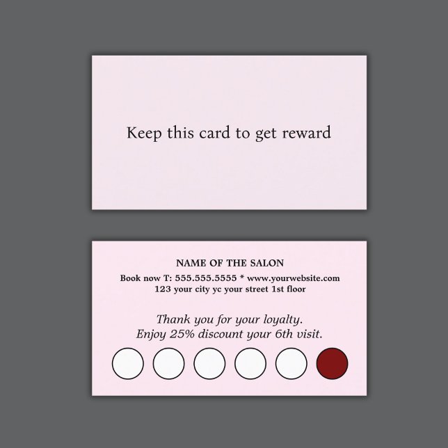 Modern Elegant Rose White Circle Salon  Loyalty Card (Creator Uploaded)