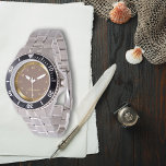 Modern Elegant Rosybrown and Gold Custom Name Watch<br><div class="desc">Modern Elegant Rosybrown and Gold Custom Name Watch Enhance your style with the Modern Elegant Rosybrown and Gold Custom Name Watch, a timeless accessory that combines classic design with personalized elegance. The unique rosybrown face, accented by luxurious gold-tone details, creates a subtle yet striking look suitable for any occasion. This...</div>