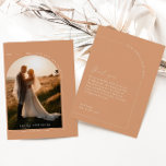 Modern Elegant Rust Arch Photo Thank You Card<br><div class="desc">Designed to coordinate with for the «Arches Minimalist» Wedding Invitation Collection. To change details,  click «Details». To move the text or change the size,  font,  or colour,  click «Edit using Design Tool». View the collection link on this page to see all of the matching items in this beautiful design.</div>