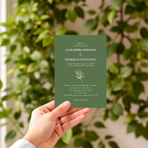 Modern Elegant Sage Green Palette Wedding  Invitation