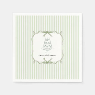 Modern Elegant Sage Green Wedding Napkin