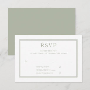Modern Elegant Sage Green Wedding RSVP Card