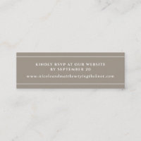 Modern Elegant Sand Website RSVP \ Registry Card