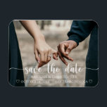 Modern Elegant Save The Date Flexible Photo Magnet<br><div class="desc">Announce your wedding date and location with these modern elegant script save the date magnets.  Customize with a photo and your wedding details.</div>