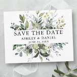 Modern Elegant Save the Date Watercolor Greenery Postcard<br><div class="desc">Modern Elegant Watercolor Botanical Greenery Wedding Engagement Announcement Save The Date Postcard includes eucalyptus leaves,  green botanical foliage,  dusty blue leaves and other beautiful botanical greenery.</div>