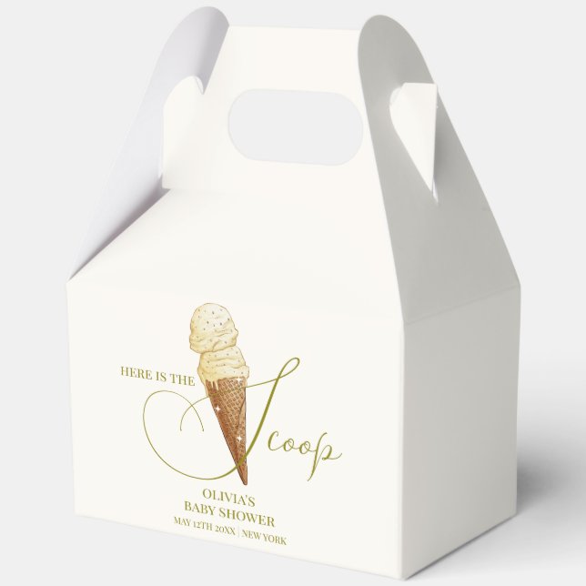 Modern Elegant Scoop Ice Cream Baby Shower  Favor Box (Back)