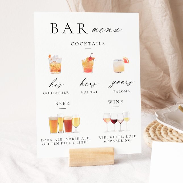 Modern Elegant Script Bar Menu Signature Poster (Creator Uploaded)