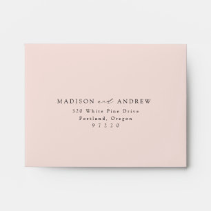 Modern Elegant Script Blush Wedding RSVP Envelope