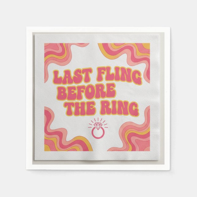 Modern Elegant Script Bride's Last Toast Bachelore Napkin (Front)