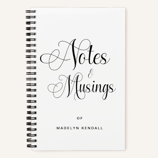 Modern Elegant Script Calligraphy Personalized Notebook (Front)