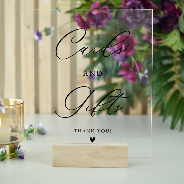 Modern Elegant Script Cards & Gifts Acrylic Sign (Creator Uploaded)