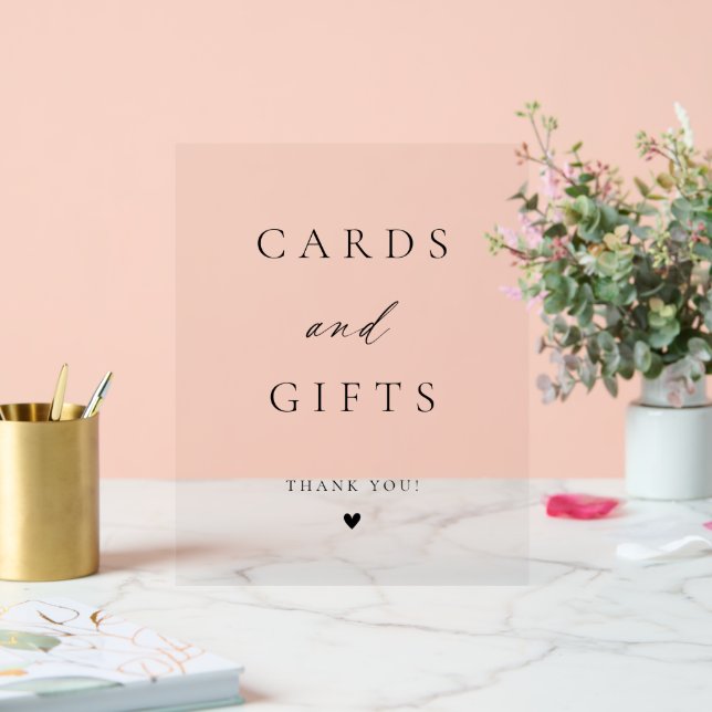 Modern Elegant Script Cards & Gifts Acrylic Sign (Wedding)