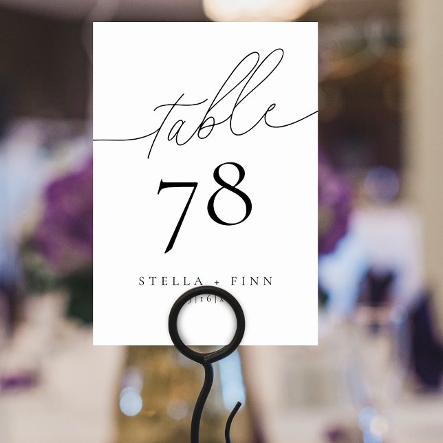 Modern Elegant Script Chic Wedding Table Number (Modern Elegant Script Chic Wedding Table Number)