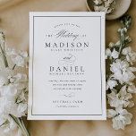 Modern Elegant Script Classic Wedding Invitation<br><div class="desc">This elegant and modern wedding invitation features unique calligraphy script paired with stylish type. The black and white colour scheme is perfect for any event,  formal or casual. Add your photo to the back of the card for a special,  personalized detail.</div>