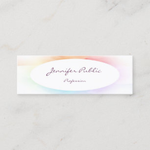Modern Elegant Script Colourful Minimalist Templat Mini Business Card