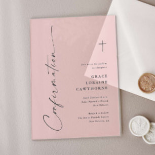 Modern Elegant Script Confirmation Acrylic Invitations