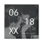 Modern Elegant Script Couple Photo Save the Date