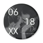 Modern Elegant Script Couple Photo Save the Date