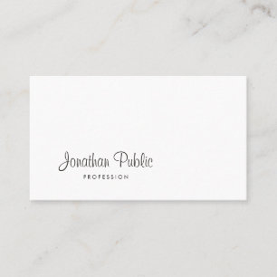 Modern Elegant Script Creative Design Classy Plain Business Card