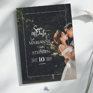 Modern Elegant Script Custom Photo Wedding Invitation