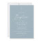 Modern Elegant Script Dusty Blue Boys Baptism