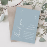 Modern Elegant Script Dusty Blue Boys Baptism Thank You Card<br><div class="desc">Modern Elegant Script Dusty Blue Boys Baptism Thank You Card. Click the personalize button to customize this design with your details. To change the colours and fonts choose edit this design further to open up additional options for customization.</div>