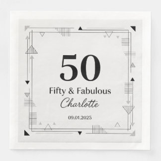 Modern Elegant Script Happy Birthday Custom Paper Napkin