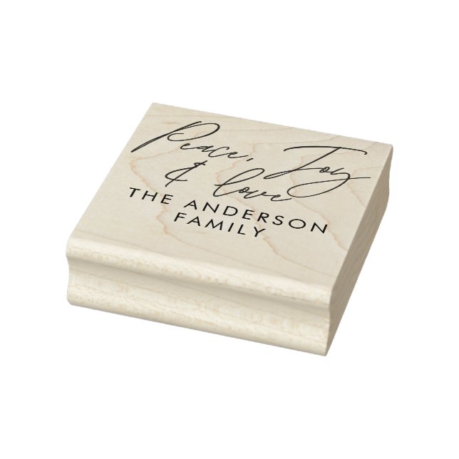 Modern elegant script holiday personalized rubber stamp (Stamp)