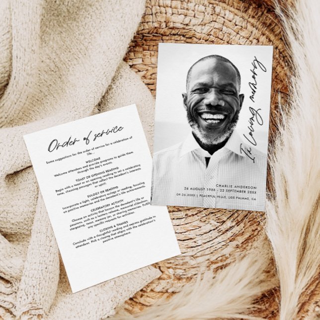 Modern Elegant Script In Loving Memory Funeral Program (Creator Uploaded)