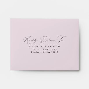 Modern Elegant Script Lavender Wedding RSVP Envelope