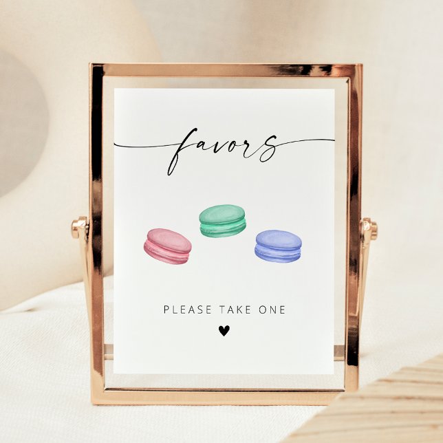 Modern Elegant Script Macaron Favours Poster (Creator Uploaded)