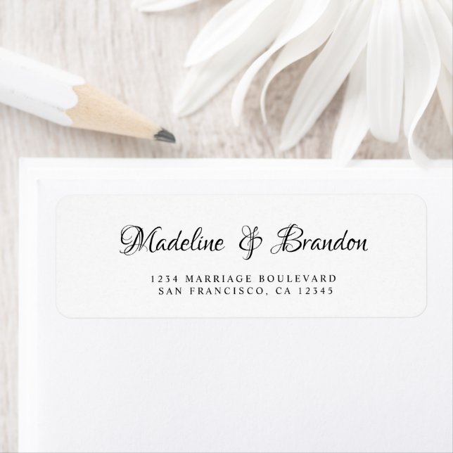 Modern Elegant Script Mariage Adresse de retour (En situation)