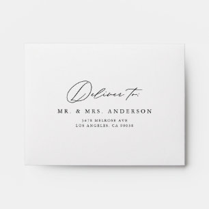 Modern Elegant Script Minimalist Wedding RSVP Envelope