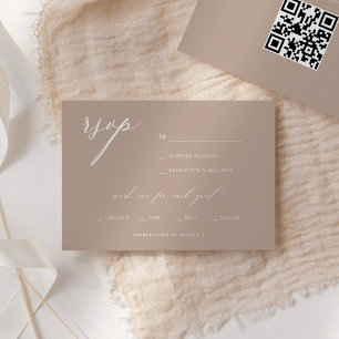 Modern Elegant Script Olive Wedding RSVP Invitation