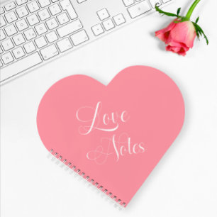 Modern Elegant Script Personalized Pink Love Notes Notebook