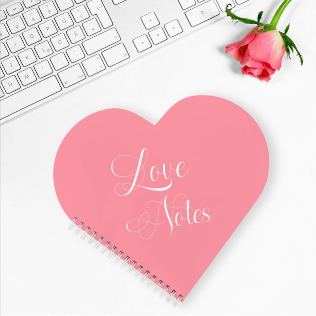 Modern Elegant Script Personalized Pink Love Notes Notebook (Creator Uploaded)