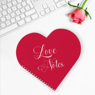 Modern Elegant Script Personalized Rose Love Notes Notebook