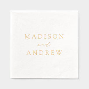 Modern Elegant Script Personalized Wedding Foil Napkins