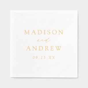 Modern Elegant Script Personalized Wedding Foil Napkins