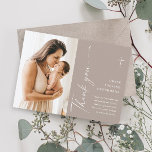Modern Elegant Script Photo Baptism Thank You Card<br><div class="desc">Modern Elegant Script Photo Baptism Thank You Card. Click the personalize button to customize this design with your details. To change the colours and fonts choose edit this design further to open up additional options for customization.</div>