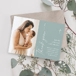 Modern Elegant Script Photo Baptism Thank You Card<br><div class="desc">Modern Elegant Script Photo Baptism Thank You Card. Click the personalize button to customize this design with your details. To change the colours and fonts choose edit this design further to open up additional options for customization.</div>
