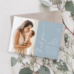 Modern Elegant Script Photo Baptism Thank You Card<br><div class="desc">Modern Elegant Script Boys Photo Baptism Thank You Card. Click the personalize button to customize this design with your details. To change the colours and fonts choose edit this design further to open up additional options for customization.</div>